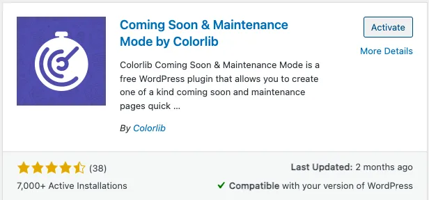 Coming Soon Maintenance Mode by Colorlib - Best WordPress Maintenance Mode Plugins