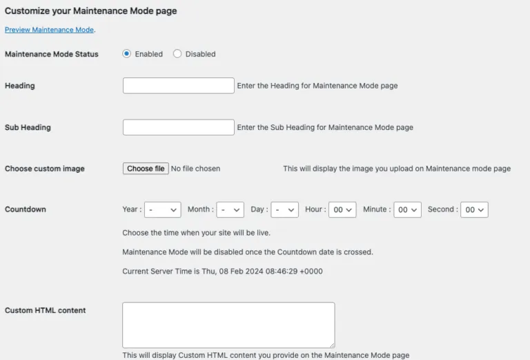 Smart Maintenance Settings - Best WordPress Maintenance Mode Plugins 
