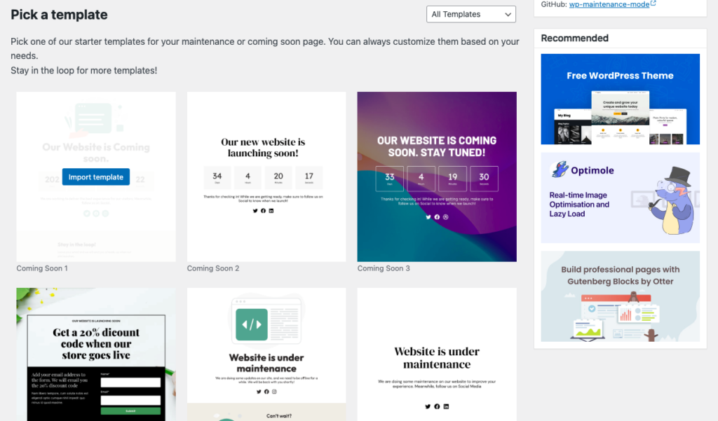 Lightstart template library - Best WordPress Maintenance Mode Plugins