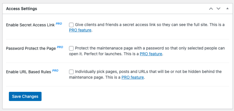 Maintenance access settings - Best WordPress Maintenance Mode Plugins