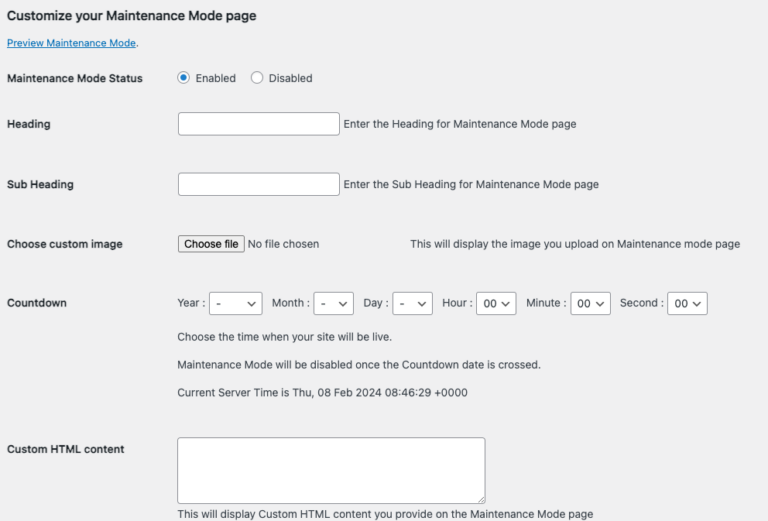 Smart Maintenance Settings - Best WordPress Maintenance Mode Plugins 