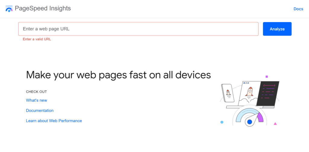 Información de Google PageSpeed